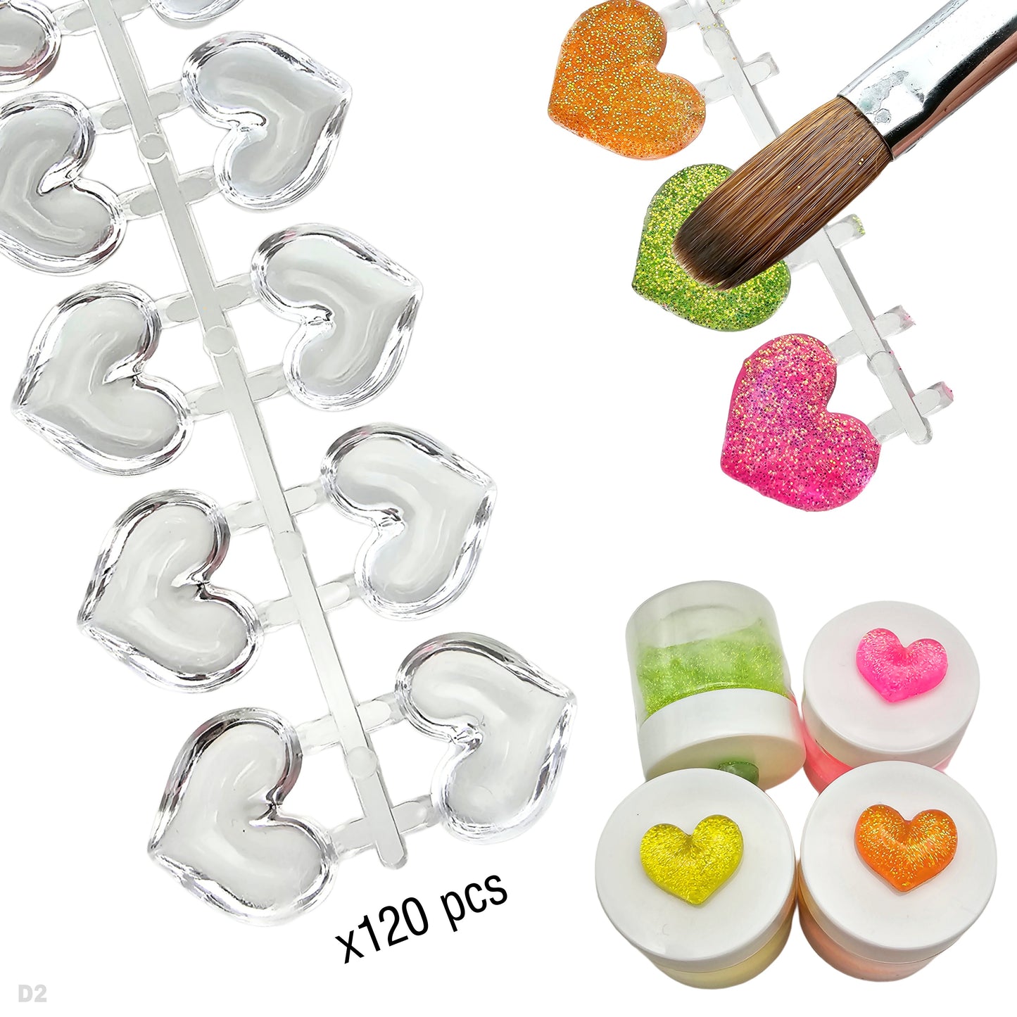 HEARTS Clear Swatches / 120pcs