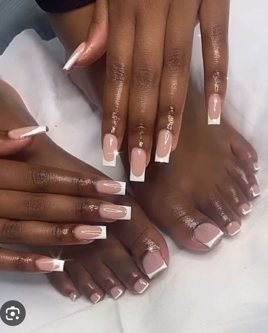 COMBO French Acrylic Nails & Toenails ($110)